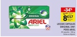 LESSIVE CAPSULES ORIGINAL 3IN1 PODS - Ariel - Supeco à Rouen LESSIVE CAPSULES ORIGINAL 3IN1 PODS - Ariel en promo chez Supeco Rouen à 8,57 €