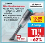 Akku-Handstaubsauger im Angebot bei Netto Marken-Discount in Cuxhaven Akku-Handstaubsauger Angebote von CLEANMAXX bei Netto Marken-Discount Cuxhaven für 11,11 €