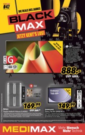 Aktueller MEDIMAX Elektromarkt Prospekt in Altenstadt und Umgebung, "DIE DEALS DES JAHRES. BLACK MAX. JETZT GEHT’S LOS!" mit 8 Seiten, 15.11.2024 - 22.11.2024