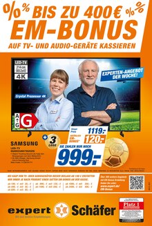 expert Schäfer Prospekt BIS ZU 400€ EM-BONUS AUF TV- UND AUDIO-GERÄTE KASSIEREN mit  Seiten in Heistenbach und Umgebung