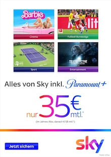 Sky Prospekt "Alles von Sky inkl. Paramount+" mit  Seiten (Bremerhaven)