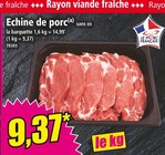 Echine de porc sans os en promo chez Norma Besançon à 9,37 €