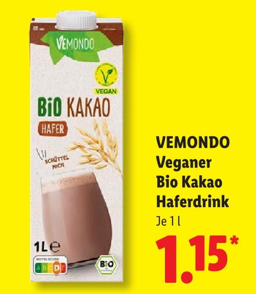 Veganer Bio Kakao Haferdrink
