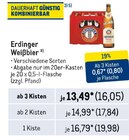 Weißbier im Angebot bei Metro in Singen Weißbier Angebote von Erdinger bei Metro Singen für 16,05 €