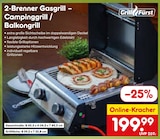 Aktuelles 2-Brenner Gasgrill – Campinggrill / Balkongrill Angebot bei Netto Marken-Discount in Saarbrücken ab 199,99 €