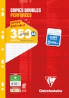 Clairefontaine - copies doubles sous film - 350 pages - A4 - grands carreaux (Seyes) - perforées - 90g dans le catalogue Bureau Vallée