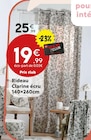 Rideau Clarine écrue 140x260cm en promo chez Maxi Bazar Thonon-les-Bains à 19,99 €