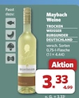 Weine Trocken Weißer Burgunder Deutschland von Maybach im aktuellen combi Prospekt