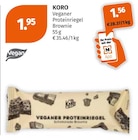 Veganer Proteinriegel Brownie Angebote von KORO bei Müller Leverkusen für 1,56 €