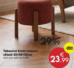 Tabouret Scott velours côtelé en promo chez Maxi Bazar Courbevoie à 23,99 €