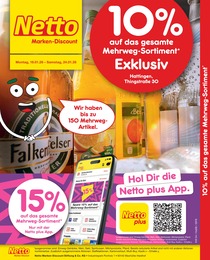 Netto Marken-Discount Prospekt: "10% auf das gesamte Mehrweg-Sortiment", 2 Seiten, 19.01.2026 - 24.01.2026