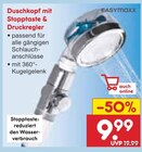 Duschkopf mit Stopptaste & Druckregler Angebote von EASYMAXX bei Netto Marken-Discount Mönchengladbach für 9,99 €