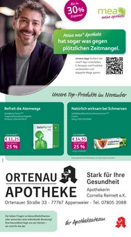 Aktueller mea - meine apotheke Prospekt "Unsere November-Angebote" für Appenweier Aktueller mea - meine apotheke Prospekt für Appenweier mit Seiten