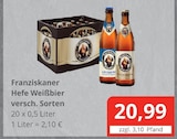 Hefe Weißbier Angebote von Franziskaner bei Getränkefachmarkt Rausch Wetzlar für 20,99 €