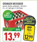Weissbier im Angebot bei Marktkauf in Pulheim Weissbier Angebote von Erdinger bei Marktkauf Pulheim für 12,99 €