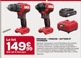Perceuse + Visseuse + Batterie et Chargeur - SKIL en promo chez Gedimat Clermont-Ferrand à 149,99 €