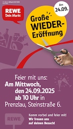 REWE Prospekt für Prenzlau mit 2 Seiten REWE Prospekt "Dein Markt" für Prenzlau, 2 Seiten, 08.09.2025 - 13.09.2025