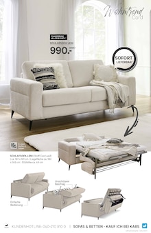 Sofa im Kabs Prospekt "Betten für dich und deine Gäste" mit 14 Seiten (Bottrop)