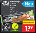 Proteinriegel Almond Cookie von Max Balance für 1,29 € bei Netto Marken-Discount im Angebot Proteinriegel Almond Cookie von Max Balance im aktuellen Netto Marken-Discount Prospekt