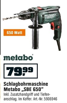 Schlagbohrmaschine „SBE 650“ bei OBI in Bremerhaven Schlagbohrmaschine „SBE 650“ im Angebot bei OBI Bremerhaven für 79,99 €