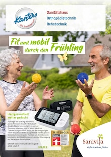 Blutdruckmessgerät im Sanitätshaus Kanters GmbH & Co. KG Prospekt "Fit und mobil durch den Frühling" mit 6 Seiten (Krefeld)