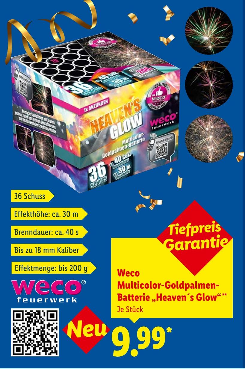 Multicolor-Goldpalmen-Batterie 'Heaven's Glow'