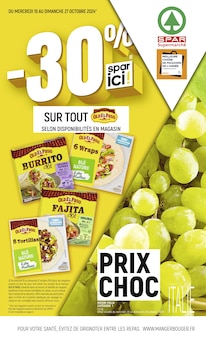 Prospectus Spar de la semaine "SPAR" avec 1 pages, valide du 16/10/2024 au 27/10/2024 pour Les Sablettes et alentours