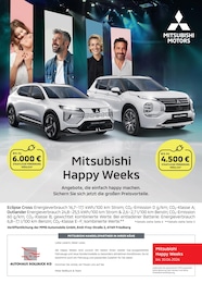 Aktueller Mitsubishi Tankstellen Prospekt für Hammoor: Mitsubishi Happy Weeks mit 1} Seite, 16.03.2026 - 12.04.2026