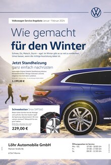 Aktueller Volkswagen Prospekt "Wie gemacht für den Winter" Seite 1 von 1 Seite für Worms