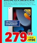 iPad 10.2 (9. Gen) Wi-Fi, 64 GB im Angebot bei E center in Ludwigshafen iPad 10.2 (9. Gen) Wi-Fi, 64 GB Angebote von Apple bei E center Ludwigshafen für 279,99 €