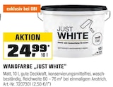 Wandfarbe Just White im Angebot bei OBI in Wolfsburg Wandfarbe Just White Angebote bei OBI Wolfsburg für 24,99 €