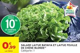 Promo Salade laitue batavia et laitue feuille de chène blonde à 0,99 € dans le catalogue Intermarché Contact à La Feuillade