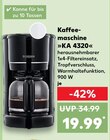 Aktuelles Kaffeemaschine »KA 4320« Angebot bei Kaufland in Erfurt ab 19,99 €