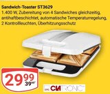 GLOBUS Waghäusel - Sandwich-Toaster ST3629 Angebot im Prospekt Sandwich-Toaster ST3629 bei GLOBUS im Waghäusel Prospekt für 29,99 €