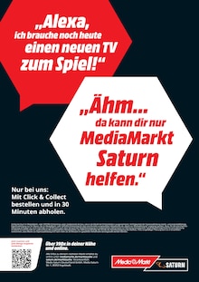 Aktueller MediaMarkt Saturn Prospekt (Niederirsen, 1 Seite zum blättern MediaMarkt Saturn Prospekt Nur bei uns: Mit Click & Collect bestellen und in 30 Minuten abholen. mit 1 Seite