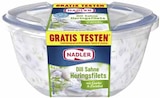 Dill Sahne Heringsfilets mit Gurke & Zwiebel oder mit Zwiebel, Gurke & Apfel Angebote von Nadler bei EDEKA Homburg für 2,79 €