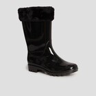 Bottes de pluie fourrées noir femme - La Halle à Aubervilliers Bottes de pluie fourrées noir femme en promo chez La Halle Aubervilliers à 25,99 €