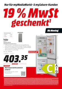 Kühlschrank im aktuellen MediaMarkt Saturn Prospekt (Singen (Hohentwiel)) Kühlschrank im MediaMarkt Saturn Prospekt "19 % MwSt geschenkt" mit 22 Seiten (Singen (Hohentwiel))