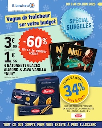 Catalogue E.Leclerc en cours à Orbigny-Au-Val et aux alentours : «Vague de fraîcheur sur votre budget» avec 64 pages, valable du 09/06/2026 au 20/06/2026