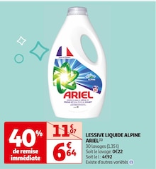 Promo Ariel lessive liquide * chez U Express