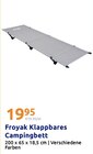 Klappbares Campingbett im Angebot bei Action in Aachen Klappbares Campingbett Angebote von Froyak bei Action Aachen für 19,95 €