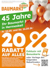 Globus-Baumarkt Prospekt für Nonnweiler: "Nach dem Feiertag so richtig sparen!", 4 Seiten, 15.05.2026 - 16.05.2026