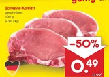 Netto Marken-Discount Greiz - Schweine-Kotelett Angebot im Prospekt Schweine-Kotelett bei Netto Marken-Discount im Greiz Prospekt für 0,49 €