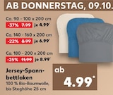 Jersey-Spannbettlaken im Angebot bei Kaufland in Beckum Jersey-Spannbettlaken Angebote bei Kaufland Beckum für 4,99 €