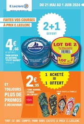Catalogue Supermarchés E.Leclerc en cours à Laure-Minervois et alentours, "Faites vos courses à prix E. Leclerc", 80 pages, 21/05/2024 - 01/06/2024