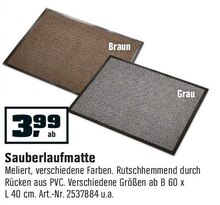 Sauberlaufmatte bei OBI in Falkensee Sauberlaufmatte im Angebot bei OBI Falkensee für 3,99 €