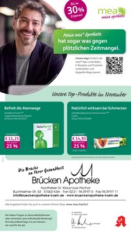 mea - meine apotheke Prospekt der Woche "Unsere November-Angebote" Seite 1, 01.11.2025 bis 30.11.2025 für Köln Aktueller mea - meine apotheke Prospekt "Unsere November-Angebote" Seite 1 von 4 Seiten für Köln