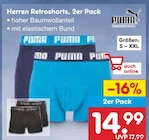 Herren Retroshorts, 2er Pack Angebote von Puma bei Netto Marken-Discount Mühlhausen für 14,99 €