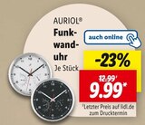 Funkwanduhr Angebote von AURIOL bei Lidl Bergheim für 9,99 €