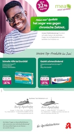 mea - meine apotheke Apotheken Prospekt der aktuellen Woche mit 4 Seiten, gültig von 01.06.2026 bis 30.06.2026, in Ottenstein und Umgebung Aktueller mea - meine apotheke Apotheken Prospekt in Ottenstein und Umgebung, "Unsere Juni-Angebote" mit 4 Seiten, 01.06.2026 - 30.06.2026